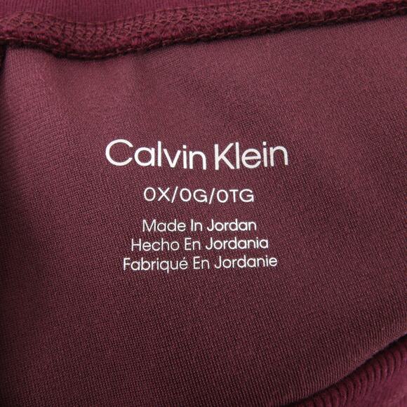 Calvin Klein Pants Burgundy Lounge Sweatpants Velvet Velour Wide Leg Casual 0X - Picture 9 of 11